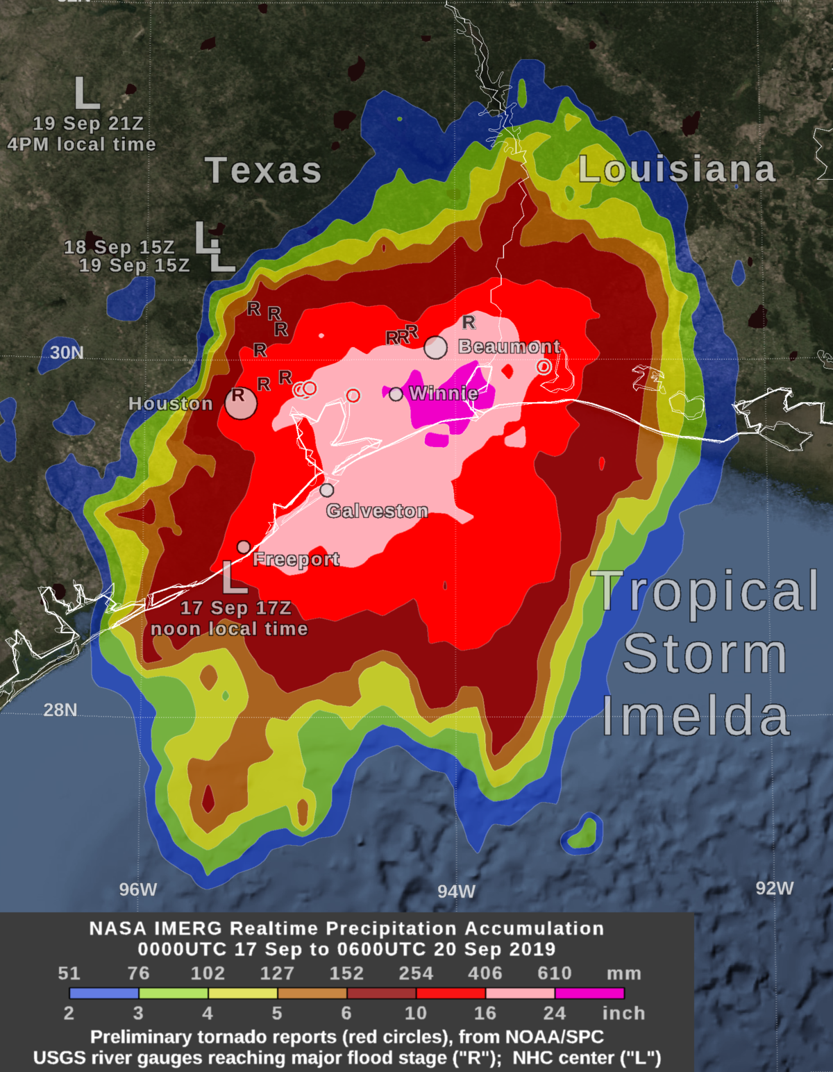 Tropical Storm Imelda over Texas (Sept 2019)