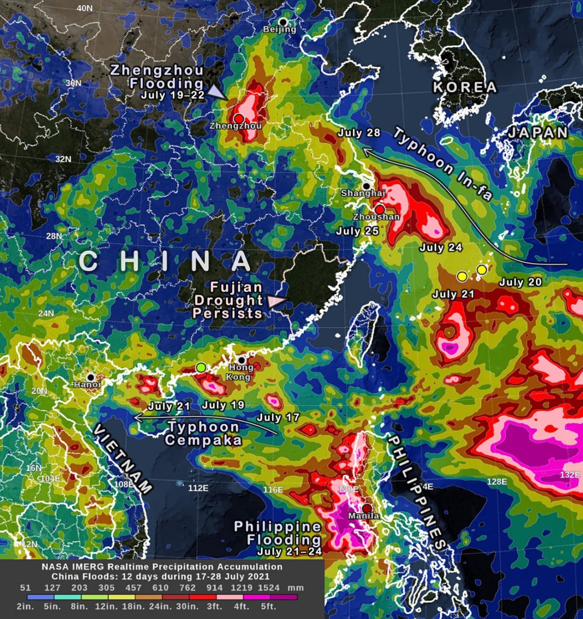 China storms and drought (July 2021)
